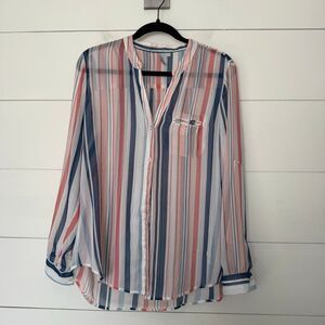 Kut from the Kloth Women’s Medium Striped Blouse Top